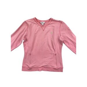 illy Pulitzer Women's S Pink Palm Tree Pullover Sweatshirt‎ Cotton Blend